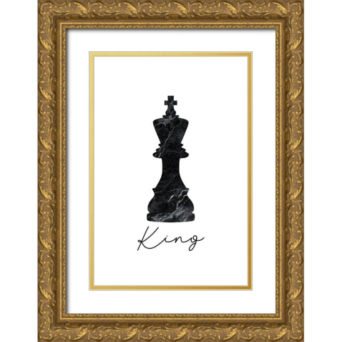 King Gold Ornate Wood Framed Art Print with Double Matting by JJ Design House