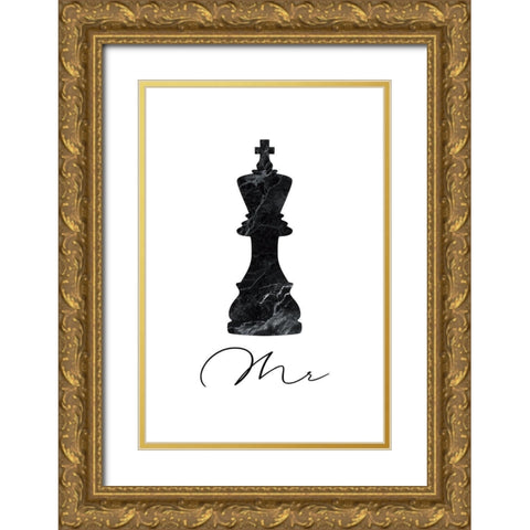 Mr. Gold Ornate Wood Framed Art Print with Double Matting by JJ Design House