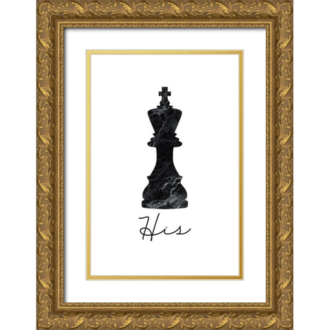 His Gold Ornate Wood Framed Art Print with Double Matting by JJ Design House