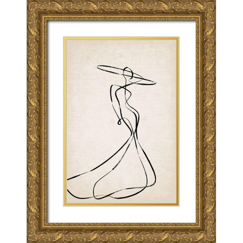 Couture Gold Ornate Wood Framed Art Print with Double Matting by JJ Design House