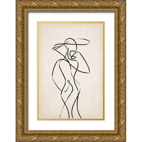 Couture III Gold Ornate Wood Framed Art Print with Double Matting by JJ Design House