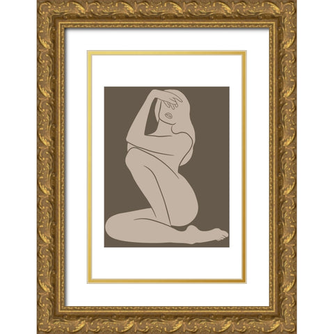 Femme Fatale Gold Ornate Wood Framed Art Print with Double Matting by JJ Design House