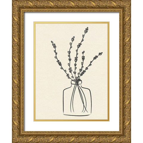 Flowers in Vase II Gold Ornate Wood Framed Art Print with Double Matting by JJ Design House
