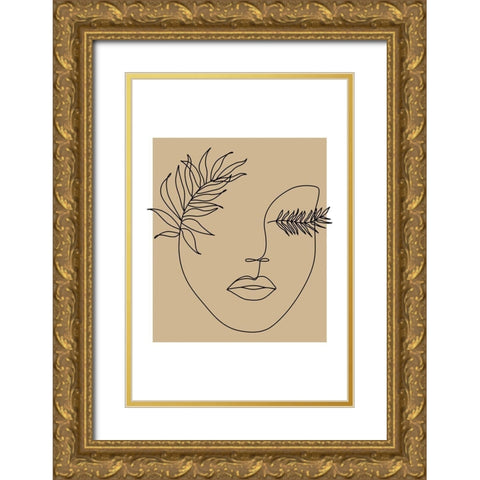 Face Plant II Gold Ornate Wood Framed Art Print with Double Matting by JJ Design House