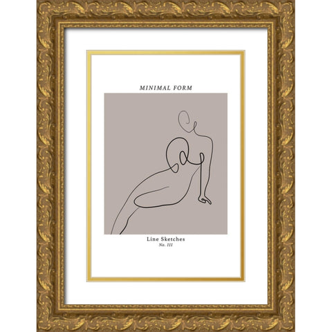 Figuratively III Gold Ornate Wood Framed Art Print with Double Matting by JJ Design House