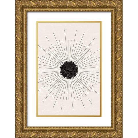 Sun Gold Ornate Wood Framed Art Print with Double Matting by JJ Design House