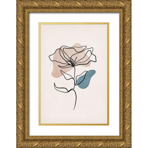 Boho in Bloom Gold Ornate Wood Framed Art Print with Double Matting by JJ Design