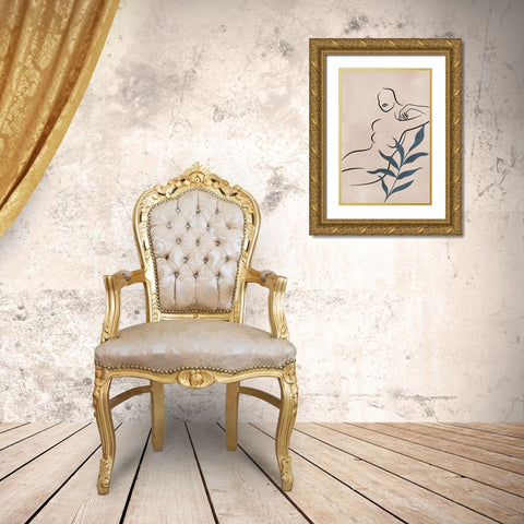 Boho in Bloom II Gold Ornate Wood Framed Art Print with Double Matting by JJ Design