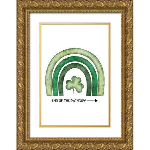 End of the Rainbow Gold Ornate Wood Framed Art Print with Double Matting by JJ Design