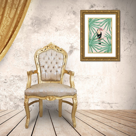 Toucan Gold Ornate Wood Framed Art Print with Double Matting by JJ Design