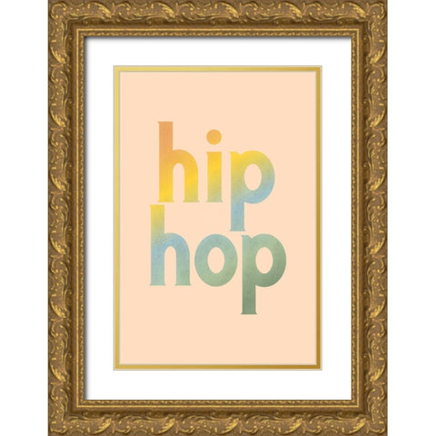 Hip Hop Gold Ornate Wood Framed Art Print with Double Matting by JJ Design