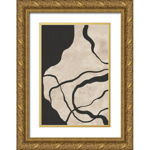 Scribbles III Gold Ornate Wood Framed Art Print with Double Matting by JJ Design