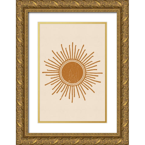 Sun Gold Ornate Wood Framed Art Print with Double Matting by JJ Design