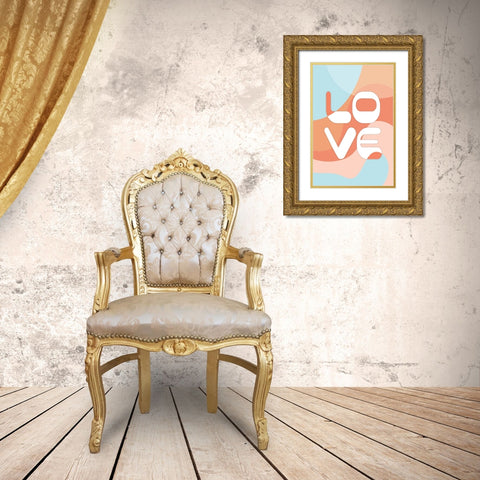Love Gold Ornate Wood Framed Art Print with Double Matting by JJ Design