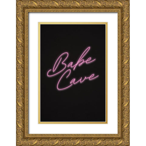 Babe Cave Gold Ornate Wood Framed Art Print with Double Matting by JJ Design