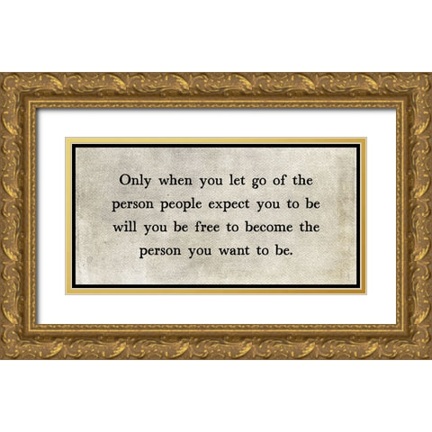 Let Go Gold Ornate Wood Framed Art Print with Double Matting by JJ Design