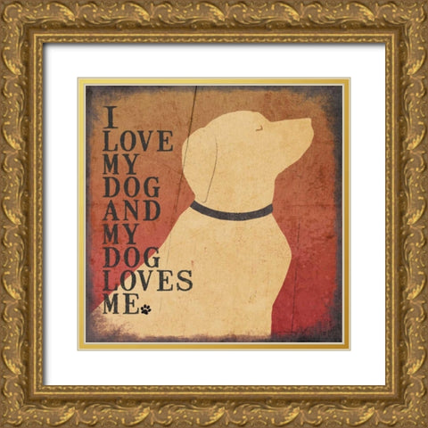 Dog Love Gold Ornate Wood Framed Art Print with Double Matting by Moulton, Jo