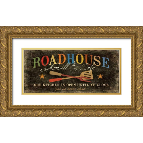 Roadhouse Gold Ornate Wood Framed Art Print with Double Matting by Moulton, Jo