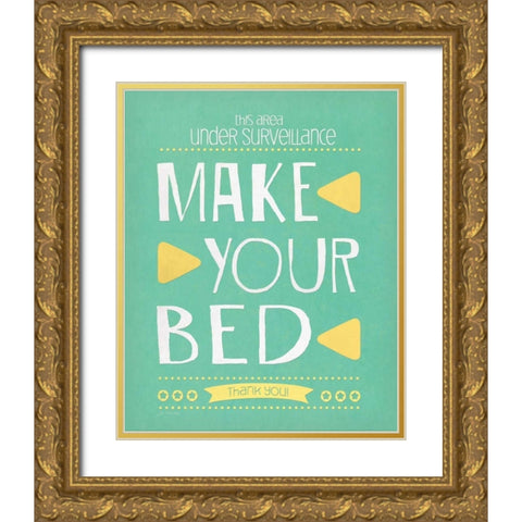 Make Your Bed Gold Ornate Wood Framed Art Print with Double Matting by Moulton, Jo