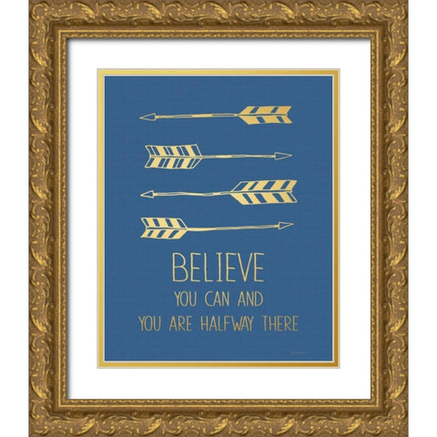 Believe Gold Ornate Wood Framed Art Print with Double Matting by Moulton, Jo
