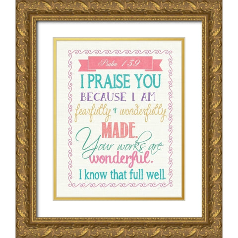 Wonderful Gold Ornate Wood Framed Art Print with Double Matting by Moulton, Jo