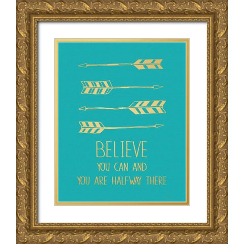 Gold Gold Ornate Wood Framed Art Print with Double Matting by Moulton, Jo