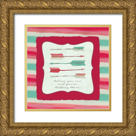 Believe I Gold Ornate Wood Framed Art Print with Double Matting by Moulton, Jo