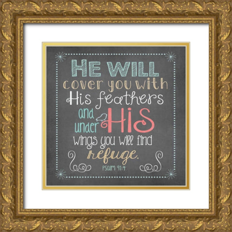 Refuge Chalk Gold Ornate Wood Framed Art Print with Double Matting by Moulton, Jo