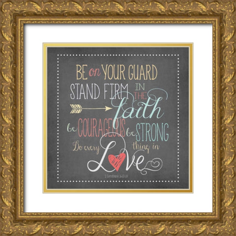 Do Everything in Love Gold Ornate Wood Framed Art Print with Double Matting by Moulton, Jo