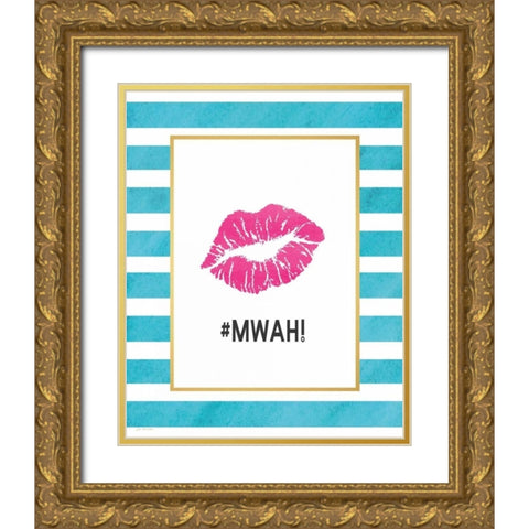 Mwah  Gold Ornate Wood Framed Art Print with Double Matting by Moulton, Jo
