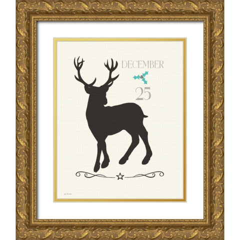 Dec. 25 Gold Ornate Wood Framed Art Print with Double Matting by Moulton, Jo