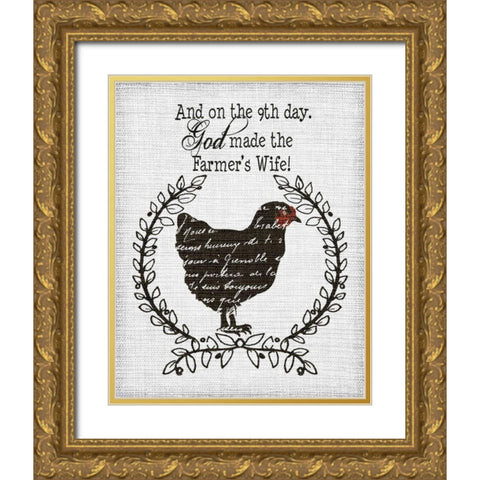 Farmers Wife Gold Ornate Wood Framed Art Print with Double Matting by Moulton, Jo