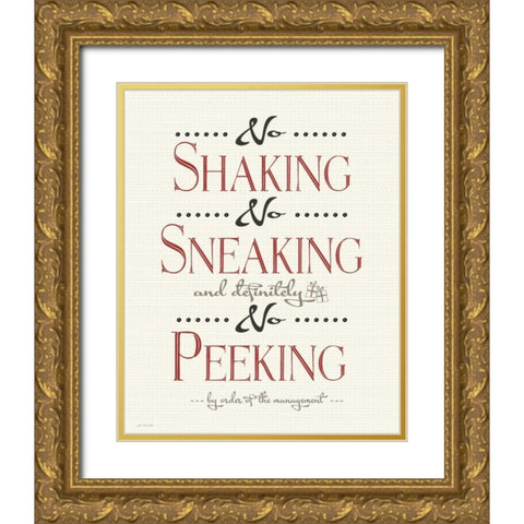 No Peeking   Gold Ornate Wood Framed Art Print with Double Matting by Moulton, Jo