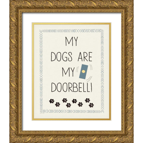 Doorbell Gold Ornate Wood Framed Art Print with Double Matting by Moulton, Jo