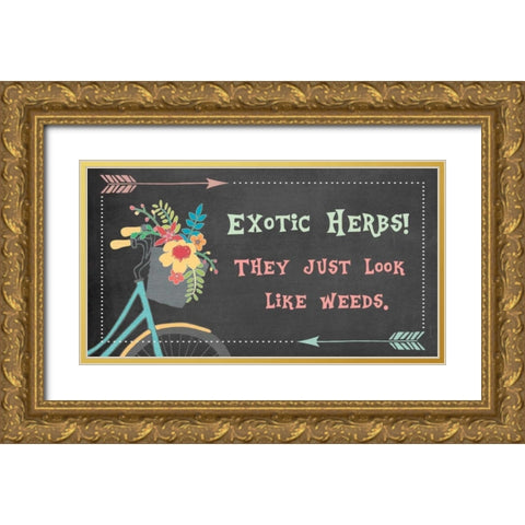 Exotic Herbs - Bike Gold Ornate Wood Framed Art Print with Double Matting by Moulton, Jo