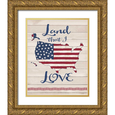 Land I Love Gold Ornate Wood Framed Art Print with Double Matting by Moulton, Jo