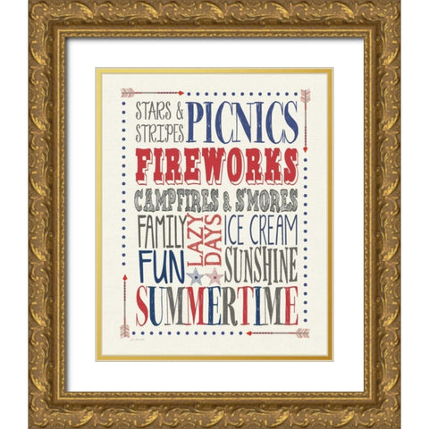 Summertime Gold Ornate Wood Framed Art Print with Double Matting by Moulton, Jo