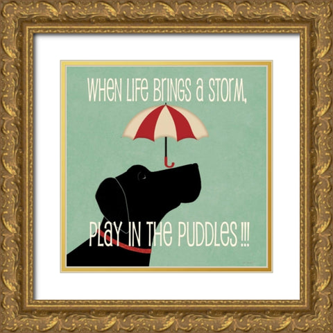 Puddles Gold Ornate Wood Framed Art Print with Double Matting by Moulton, Jo