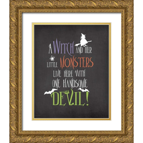 Witch Monsters Gold Ornate Wood Framed Art Print with Double Matting by Moulton, Jo