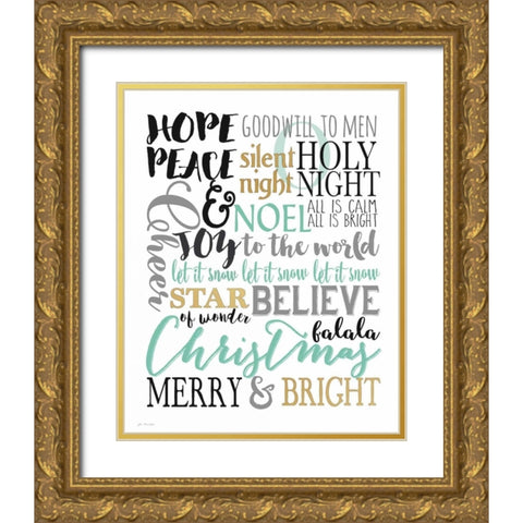 Merry and Bright Subway II Gold Ornate Wood Framed Art Print with Double Matting by Moulton, Jo