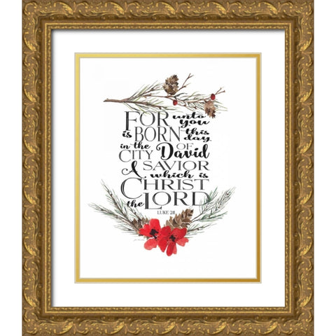 Modern Luke 2-11 Gold Ornate Wood Framed Art Print with Double Matting by Moulton, Jo