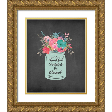 T G and Blessed Gold Ornate Wood Framed Art Print with Double Matting by Moulton, Jo