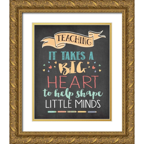 Big Heart Gold Ornate Wood Framed Art Print with Double Matting by Moulton, Jo