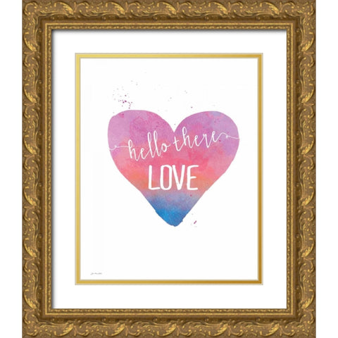 Hello There Love Gold Ornate Wood Framed Art Print with Double Matting by Moulton, Jo