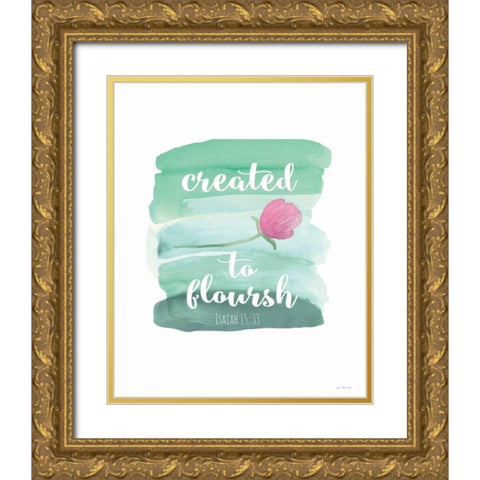 Flourish Gold Ornate Wood Framed Art Print with Double Matting by Moulton, Jo