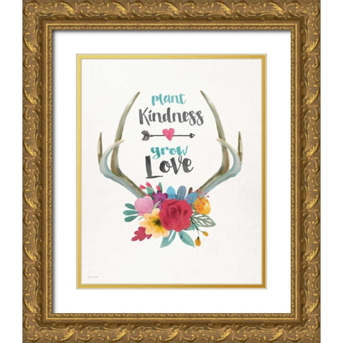 Grow Love Gold Ornate Wood Framed Art Print with Double Matting by Moulton, Jo