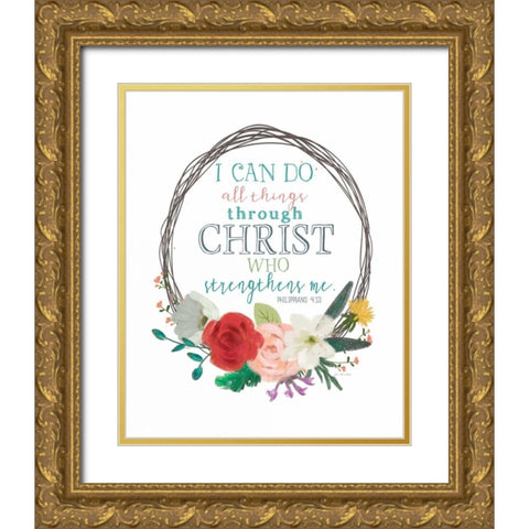 Strength Gold Ornate Wood Framed Art Print with Double Matting by Moulton, Jo