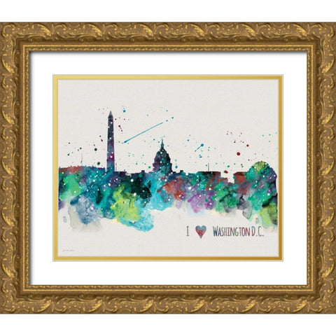 Washington DC Gold Ornate Wood Framed Art Print with Double Matting by Moulton, Jo