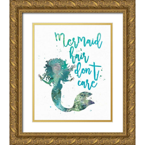 Mermaid Hair Gold Ornate Wood Framed Art Print with Double Matting by Moulton, Jo