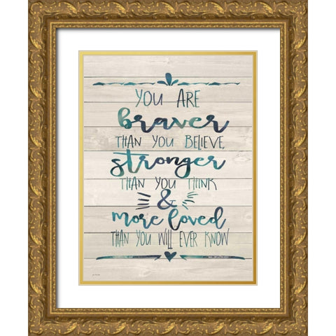 Braver Gold Ornate Wood Framed Art Print with Double Matting by Moulton, Jo